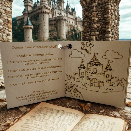 KAP'Wood Féeriques-Pages détachables en bois à colorier et encadrer