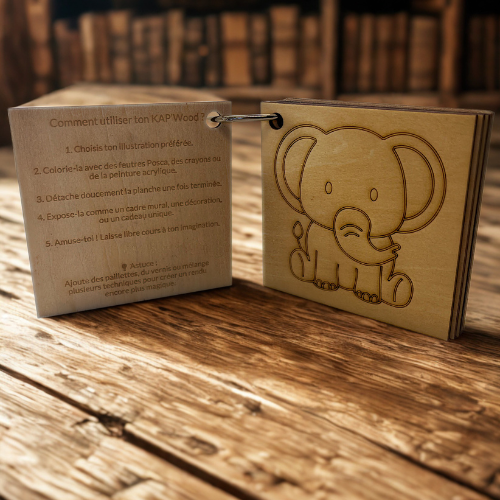 KAP"Wood Pocket - Mini Univers - Gravure fine sur bois de peuplier – livre de coloriage. Comment l'utiliser ?