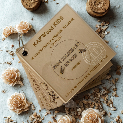 Livre de coloriage en bois KAP’Wood KIDS - Féeriques - format moyen– artisanat en peuplier