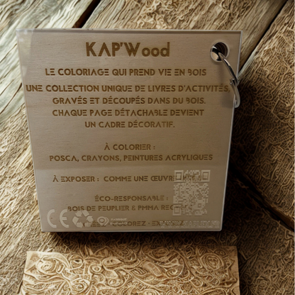 Packaging KAP’Wood – livre de coloriage en bois fabriqué en France